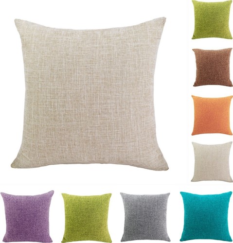 New plain linen cushion cover - new,