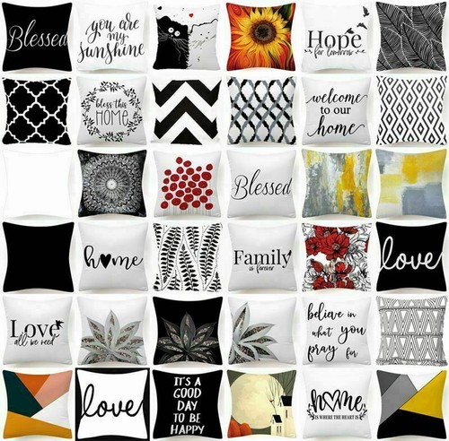Cushion covers white - cushion, black